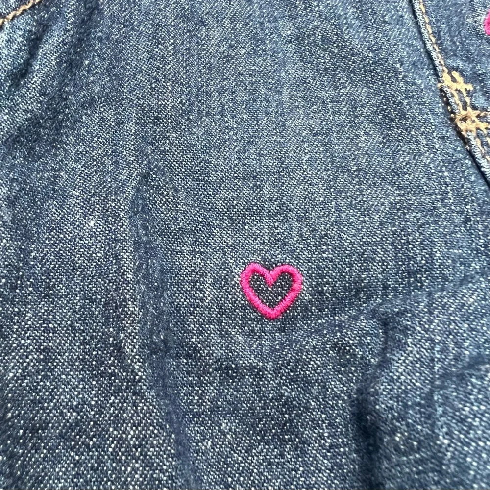 Osh Kosh Bgosh 6‎ Months Overalls Embroidered Hearts Denim 100% Cotton